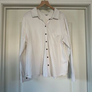 Caslon | White / Off-White Button Down Shirt - 100% Cotton - 2X